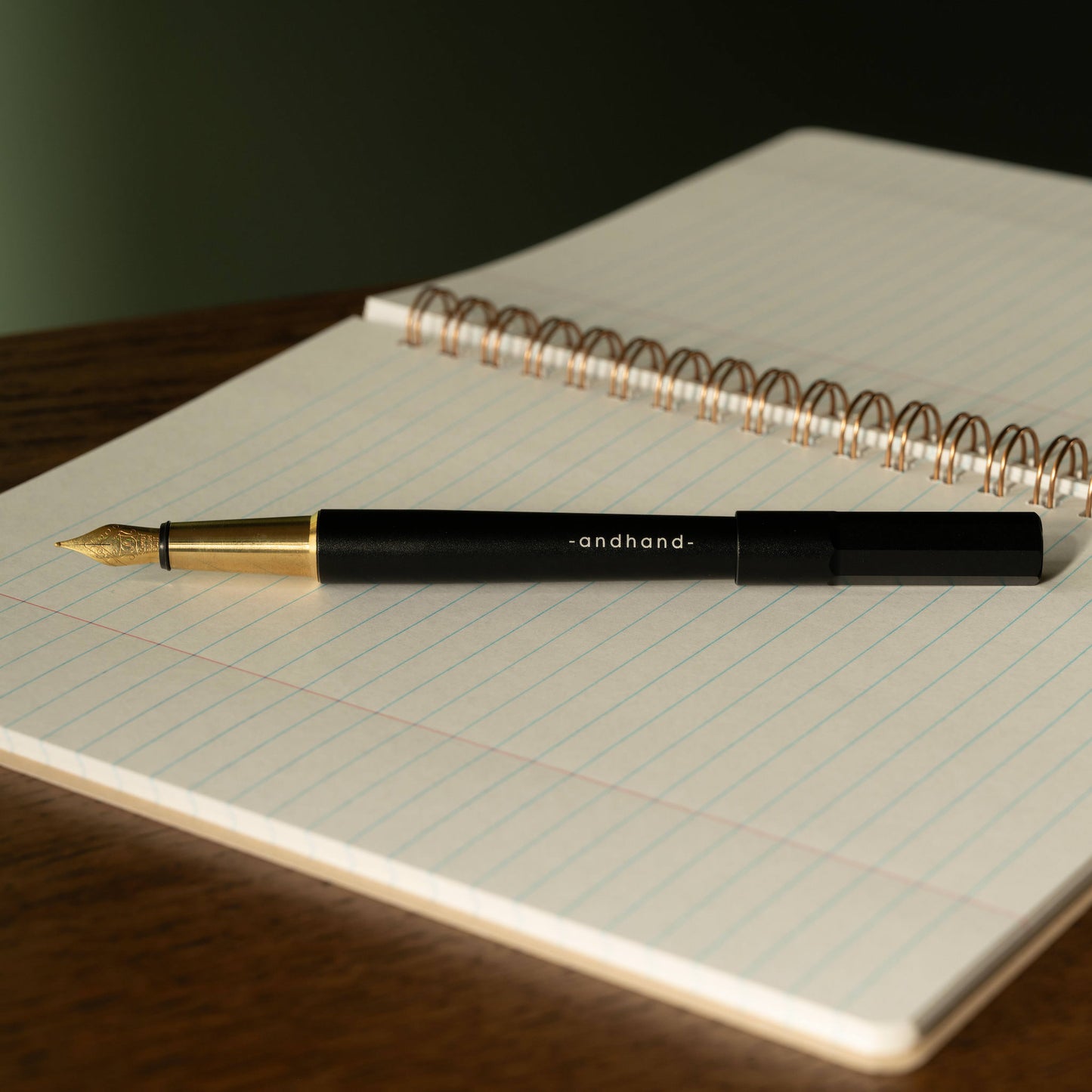 Andhand Black & Brass Method Fountain Pen with lid off