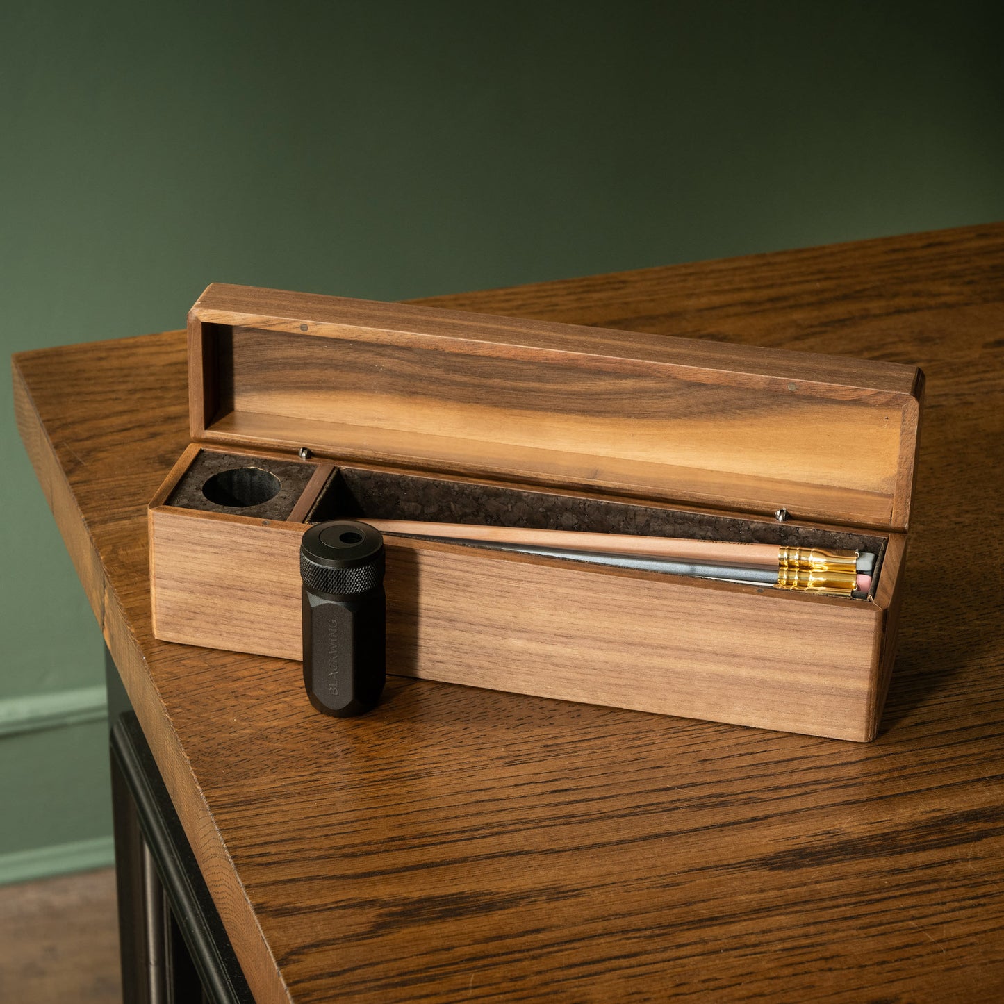 Blackwing Walnut Gift Box of 24 mixed pencils & long point sharpener.