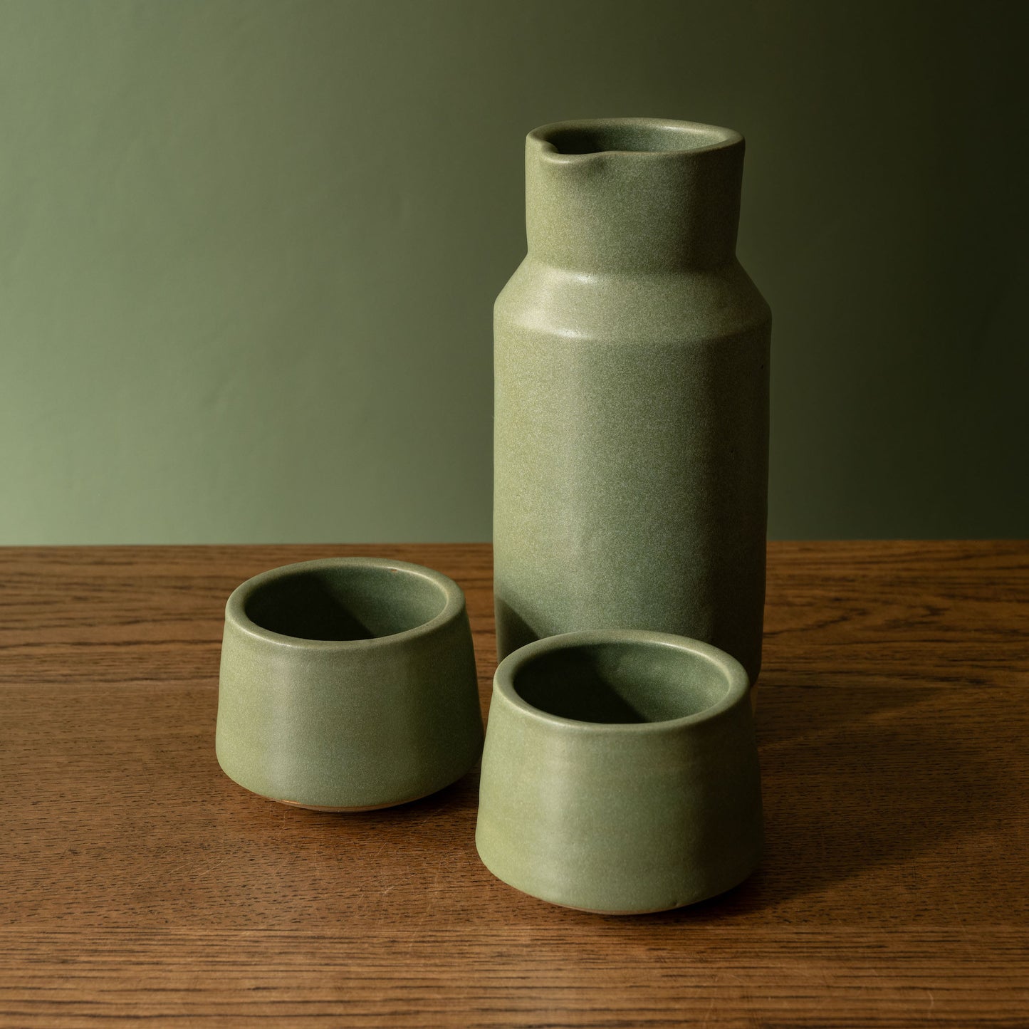 Carrick Ceramics Stoneware Carafe Set in green