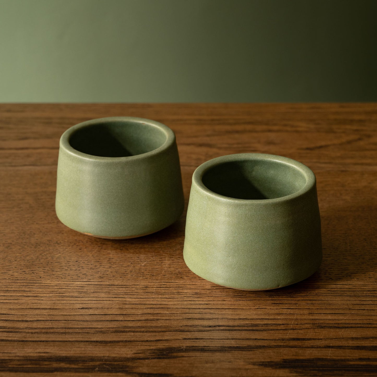 Carrick Ceramics Stoneware Tumblers for Carafe Set in green