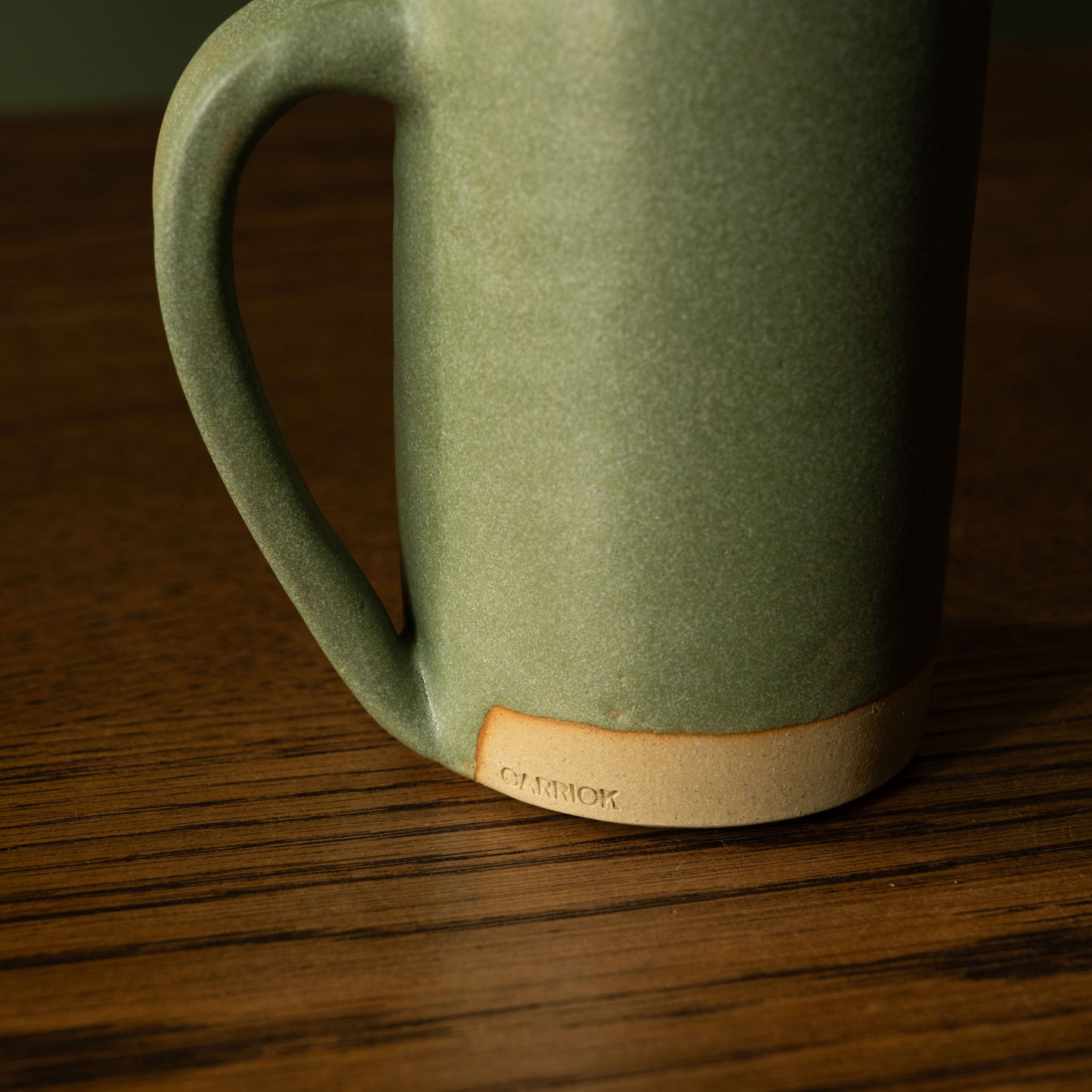 Carrick Ceramics Stoneware Tall Mug base in green