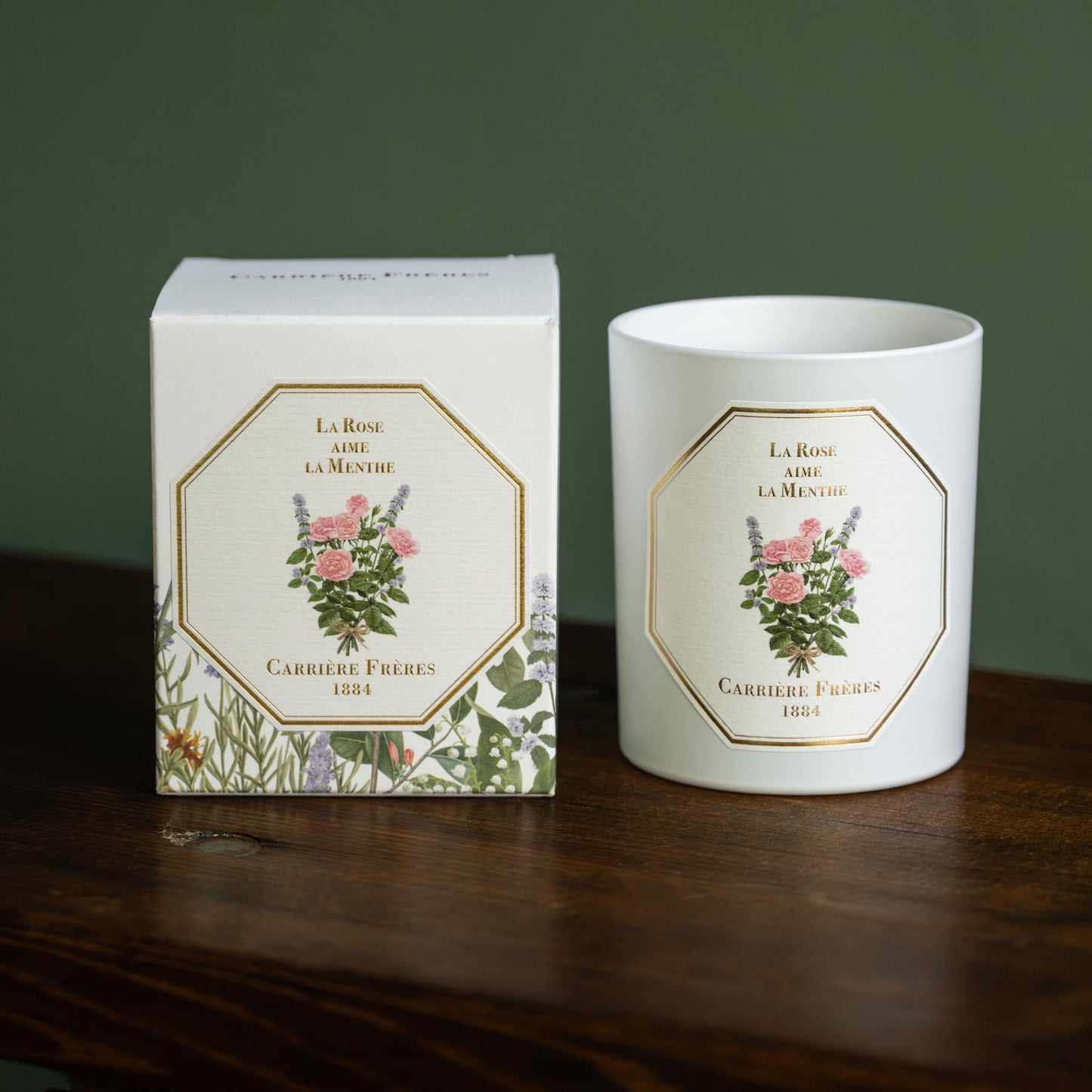 Carriere Freres Rose Menthe Scented Candle & Box