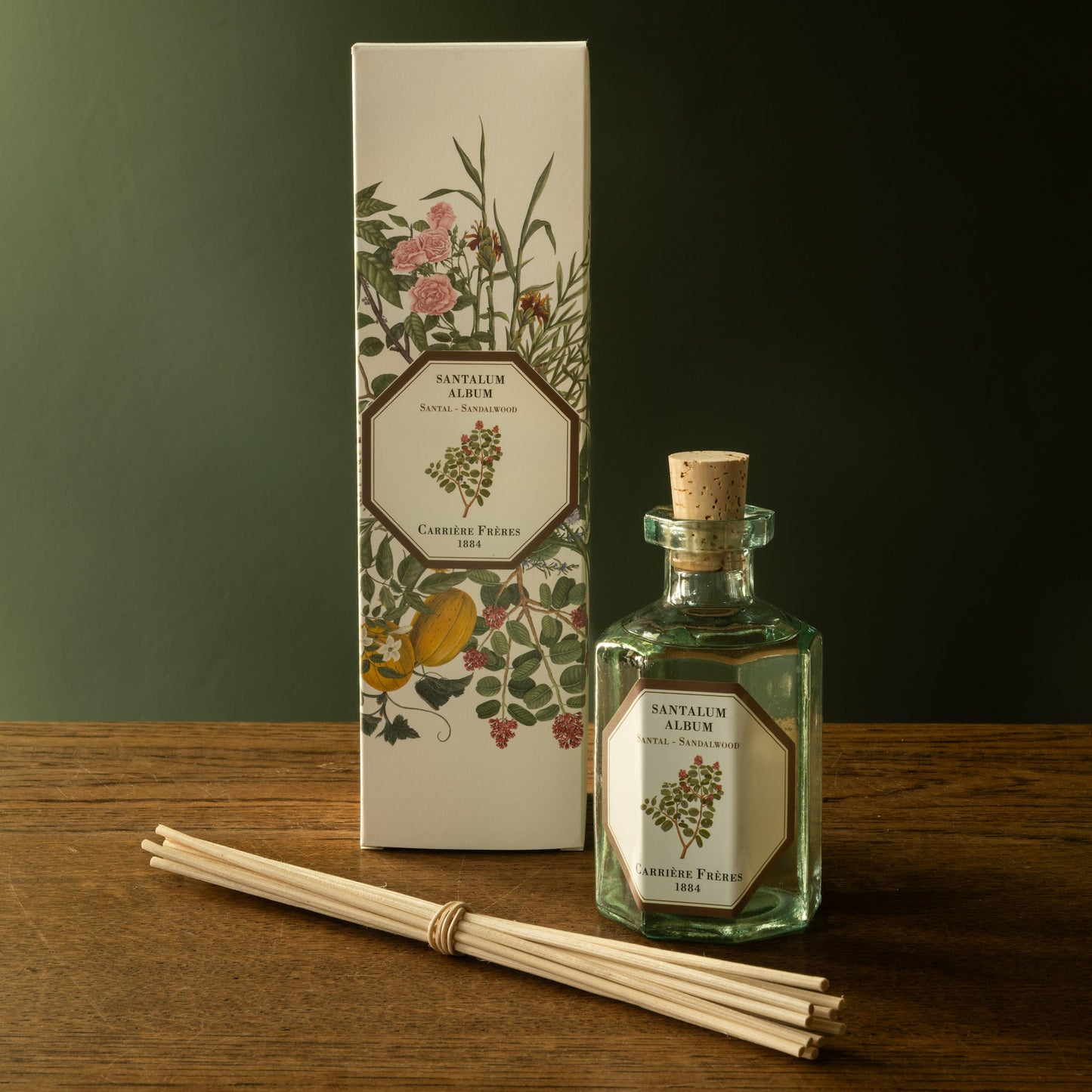 Carriere Freres Sandalwood Diffuser with reeds & box.