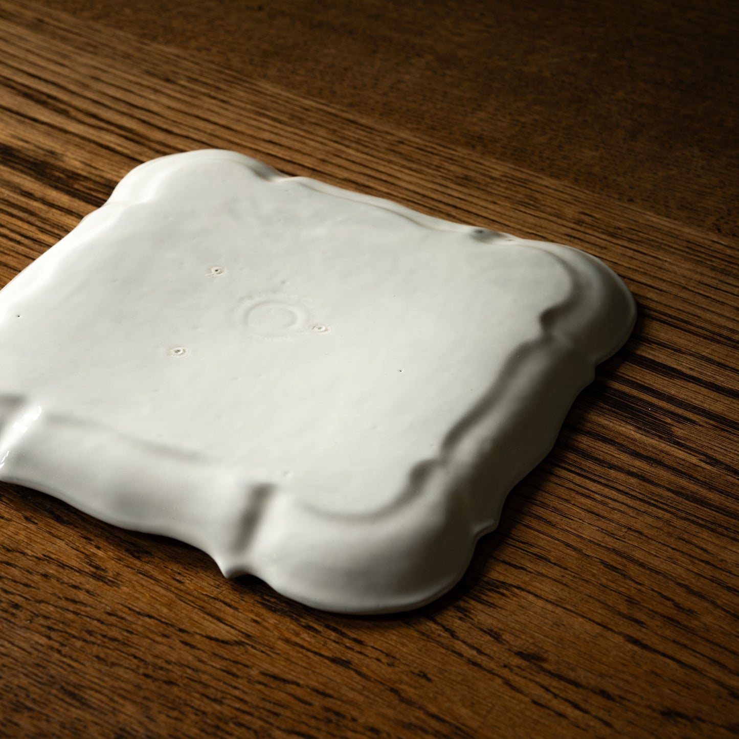 Carron Paris Apolline square plate base & makers mark.