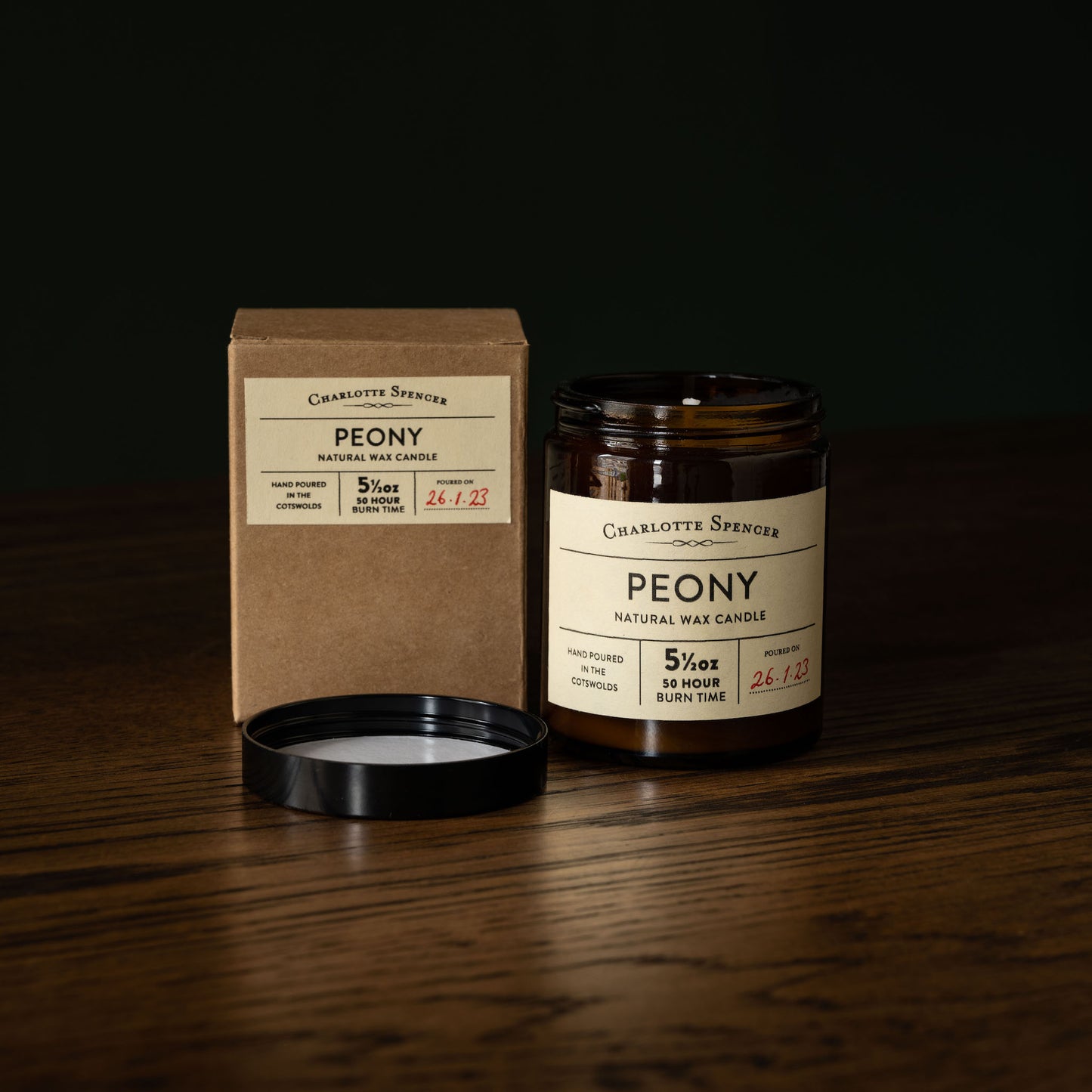 Charlotte Spencer Peony scented candle