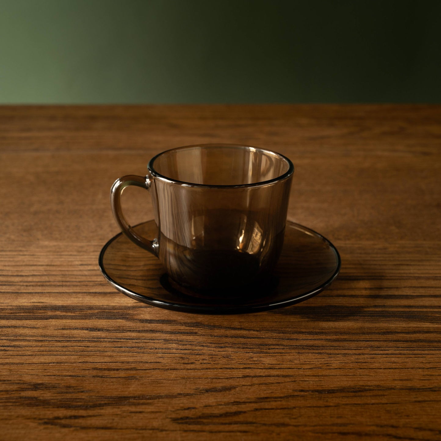 Duralex Lys glass tea cup and Saucer