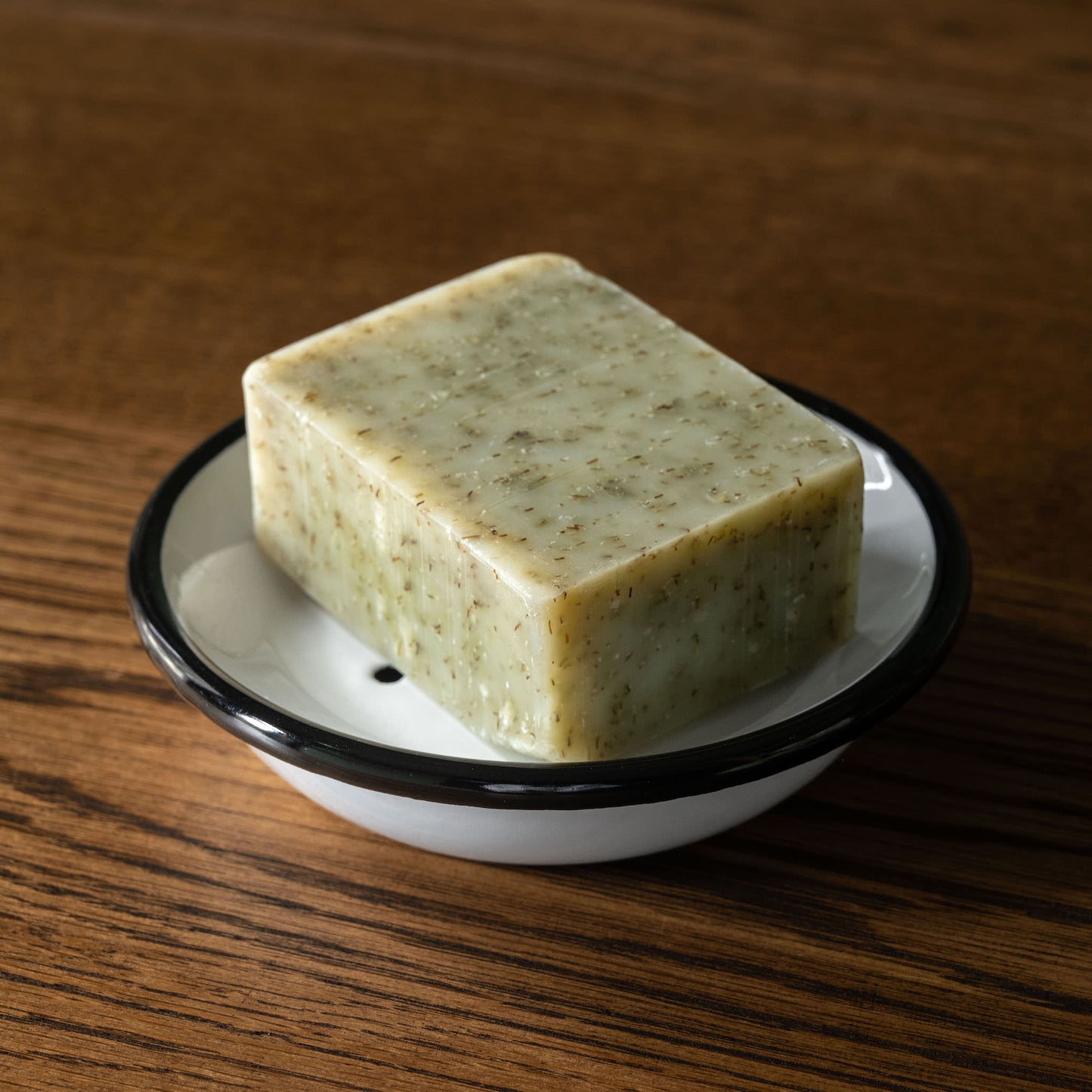 Enamel Soap Dish & Bar of Soap