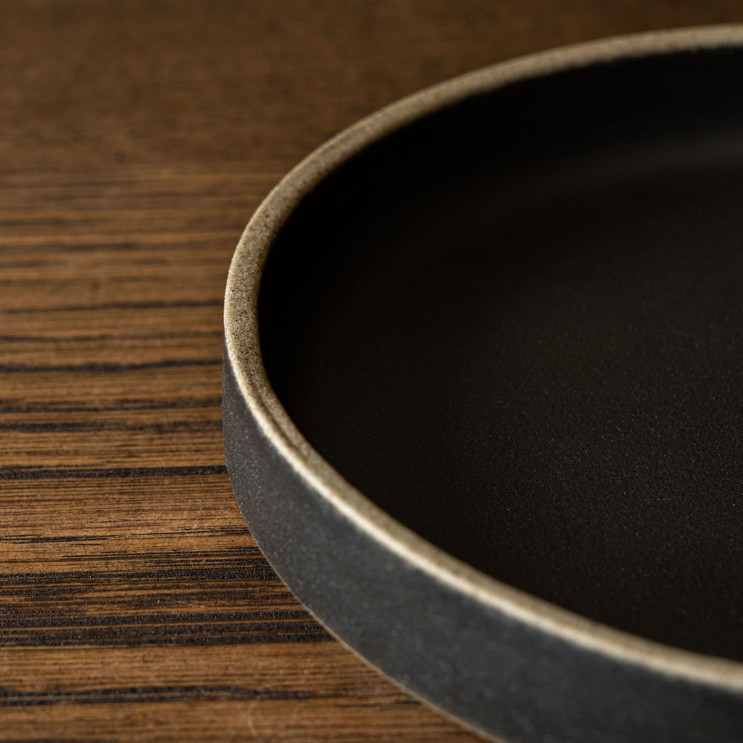 Hasami Porcelain Black Dessert Plate Close Up