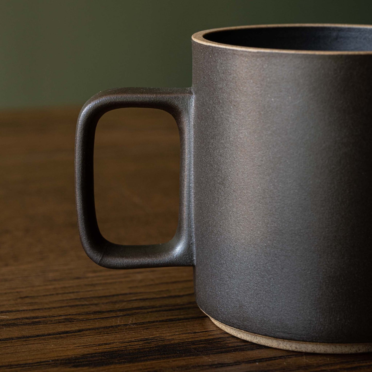 Hasami Porcelain Black Mug Close Up of Colour