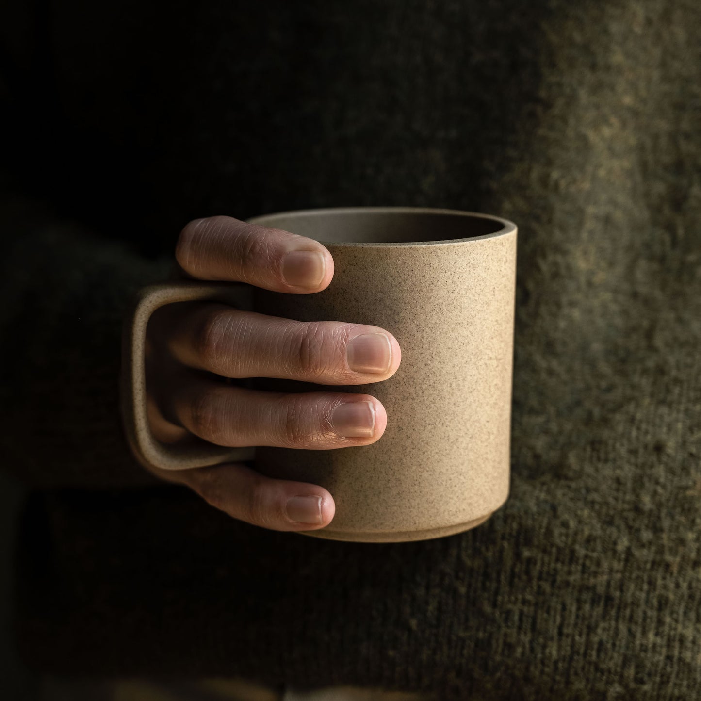 Hasami Porcelain Natural Mug in Hand