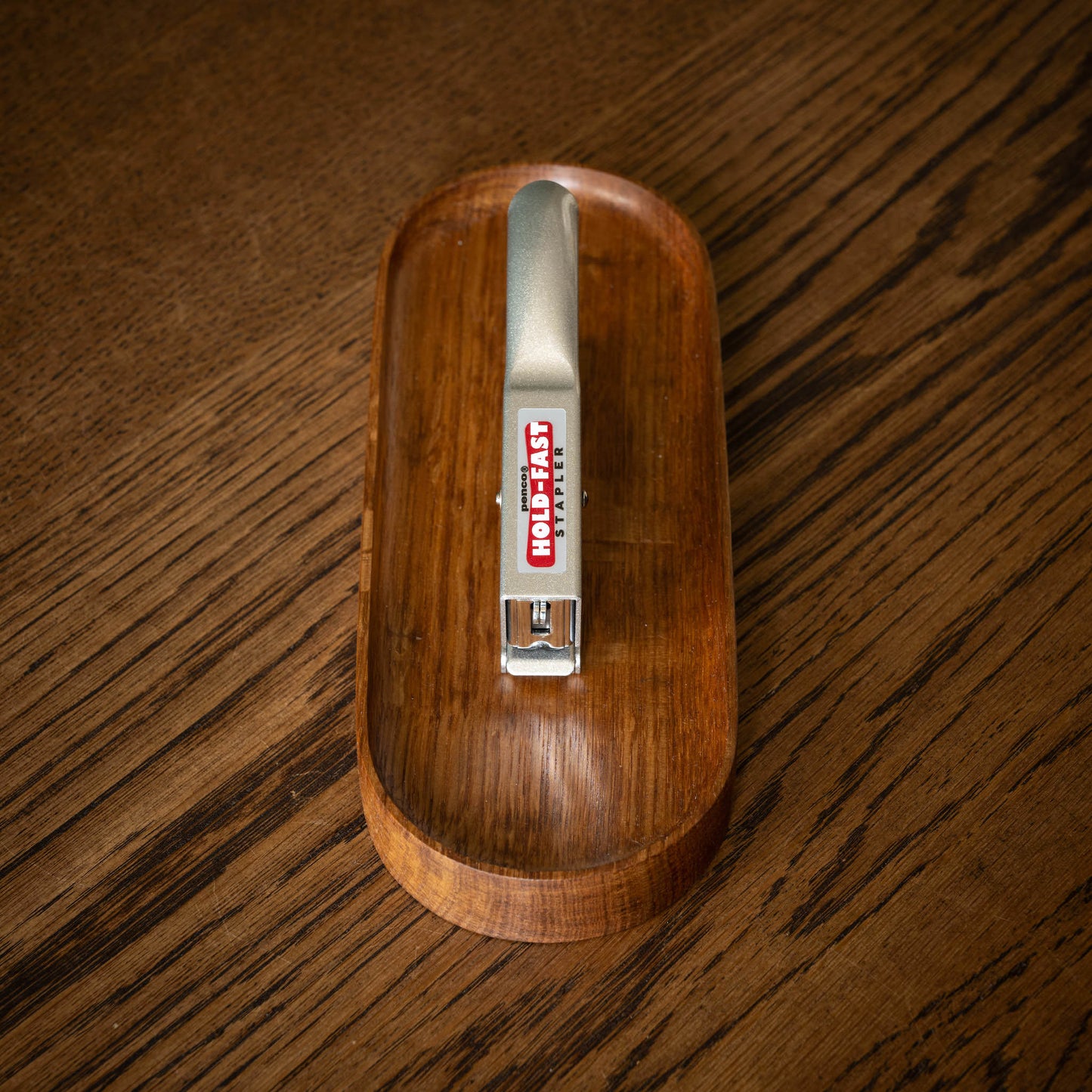 Penco silver stapler top view