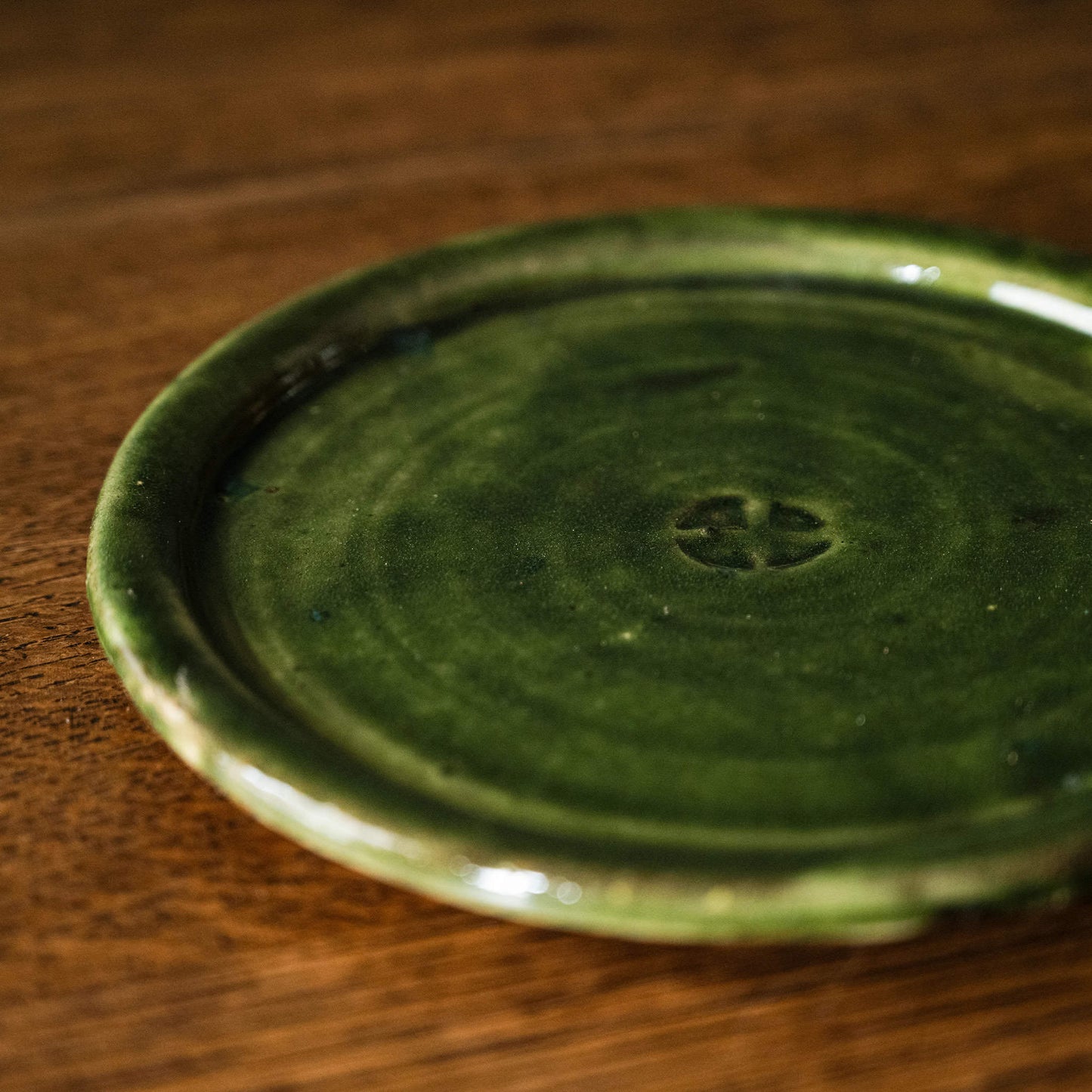 Joshua Williams green earthenware butter dish plate