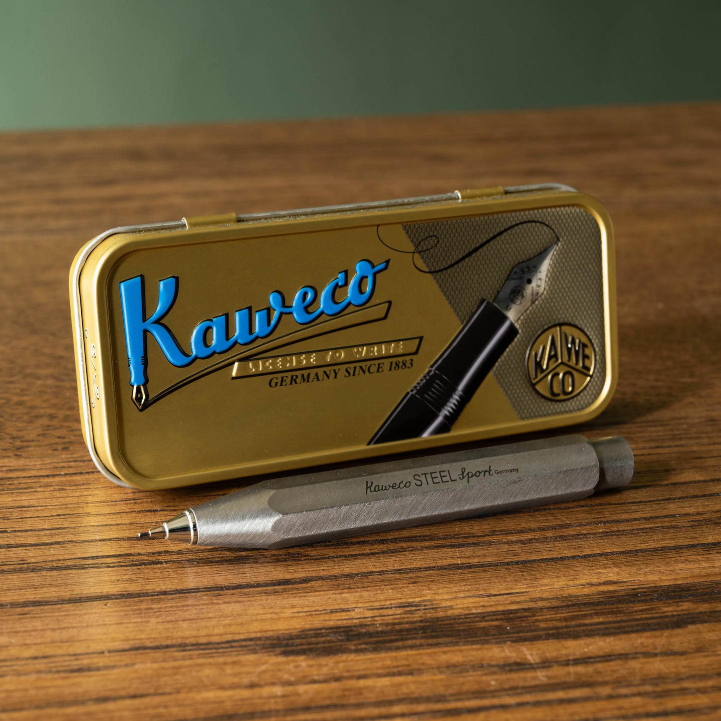 Kaweco Steel Sport Pencil & metal presentation tin