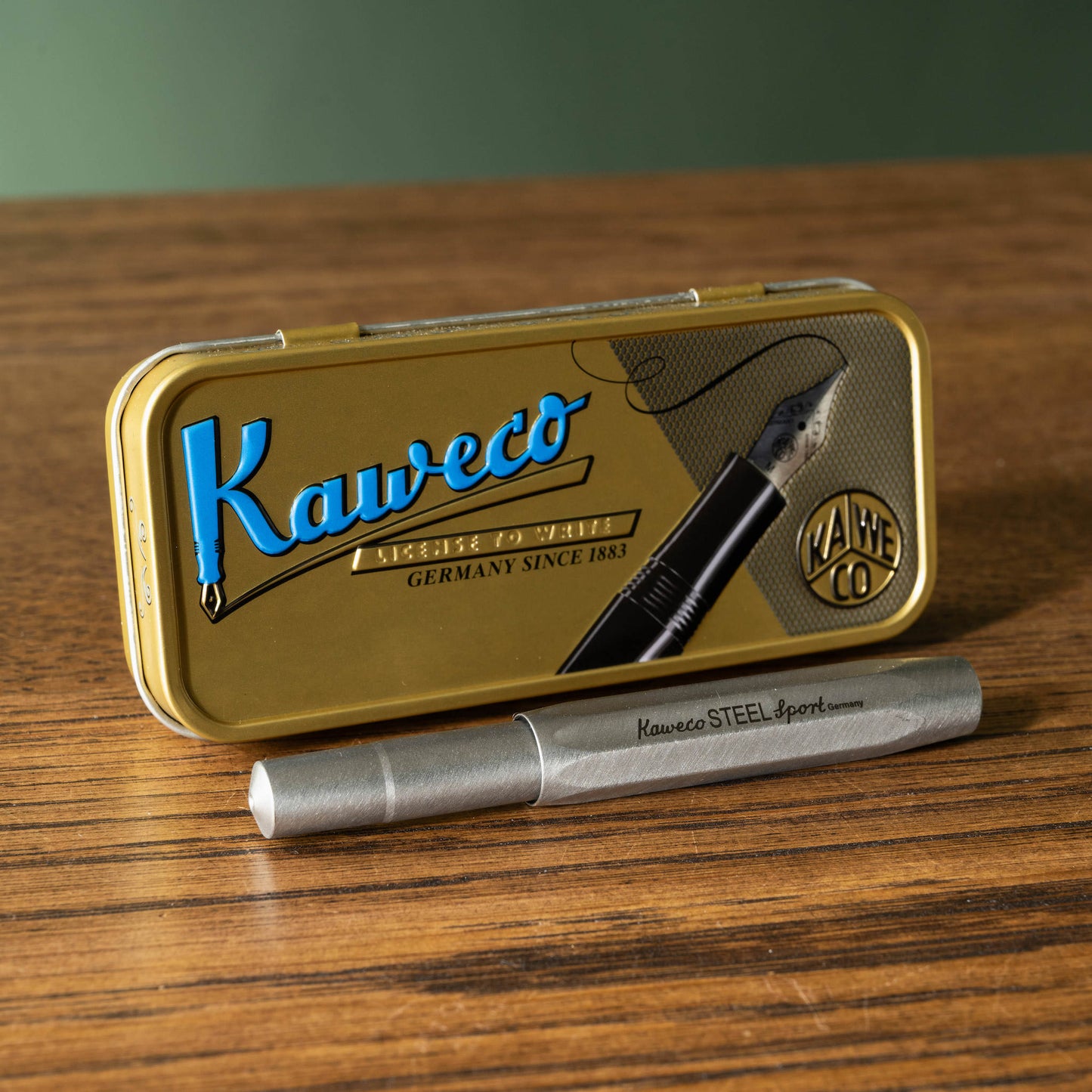 Kaweco Steel Sport Fountain Pen with Kaweco nostalgic presentation tin