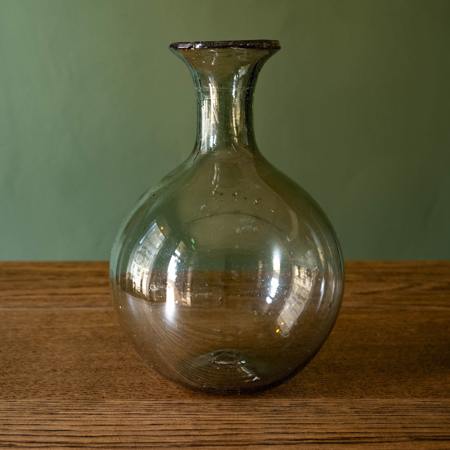 La Soufflerie Bistro Rond. Mouth blown carafe or vase in smoked recycled glass.