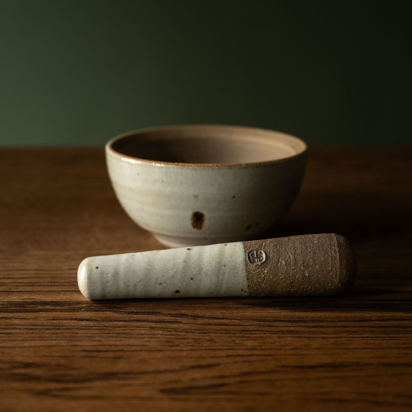 Leach Pottery Standard Ware Pestle wit Mortar Bowl