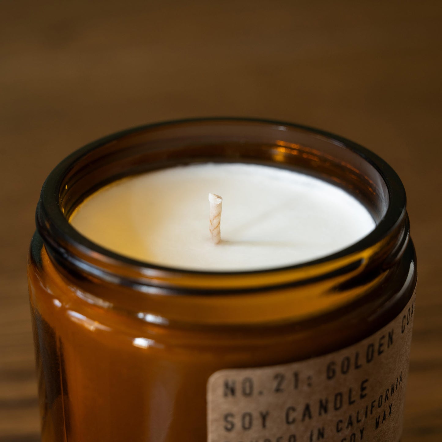 PF Candle Co Golden Coast soy wax candle wick.