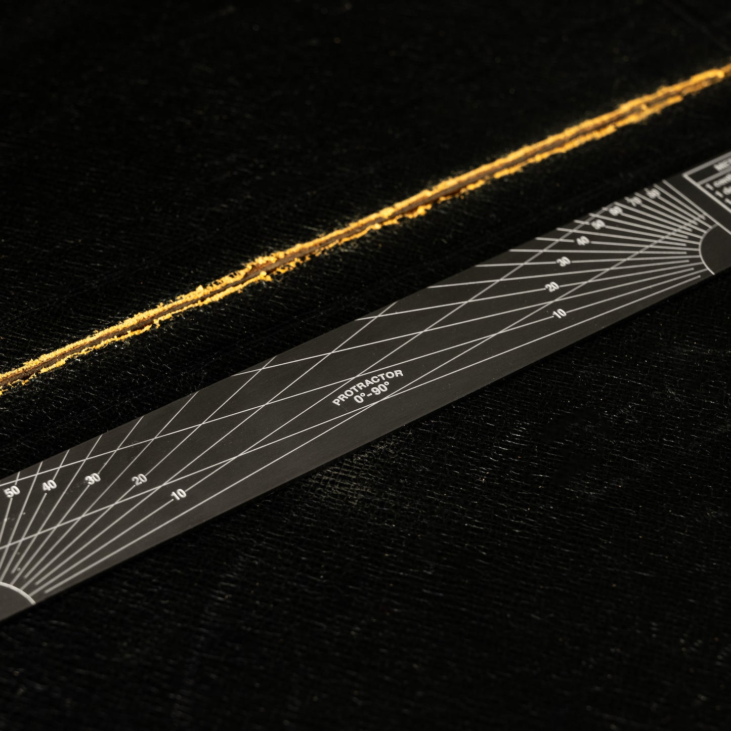 Penco 30cm Stainless Steel Ruler showing reverse side Protractor Scale