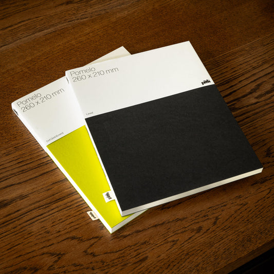 Pith Supply Pomelo Notebooks in black & chartreuse.