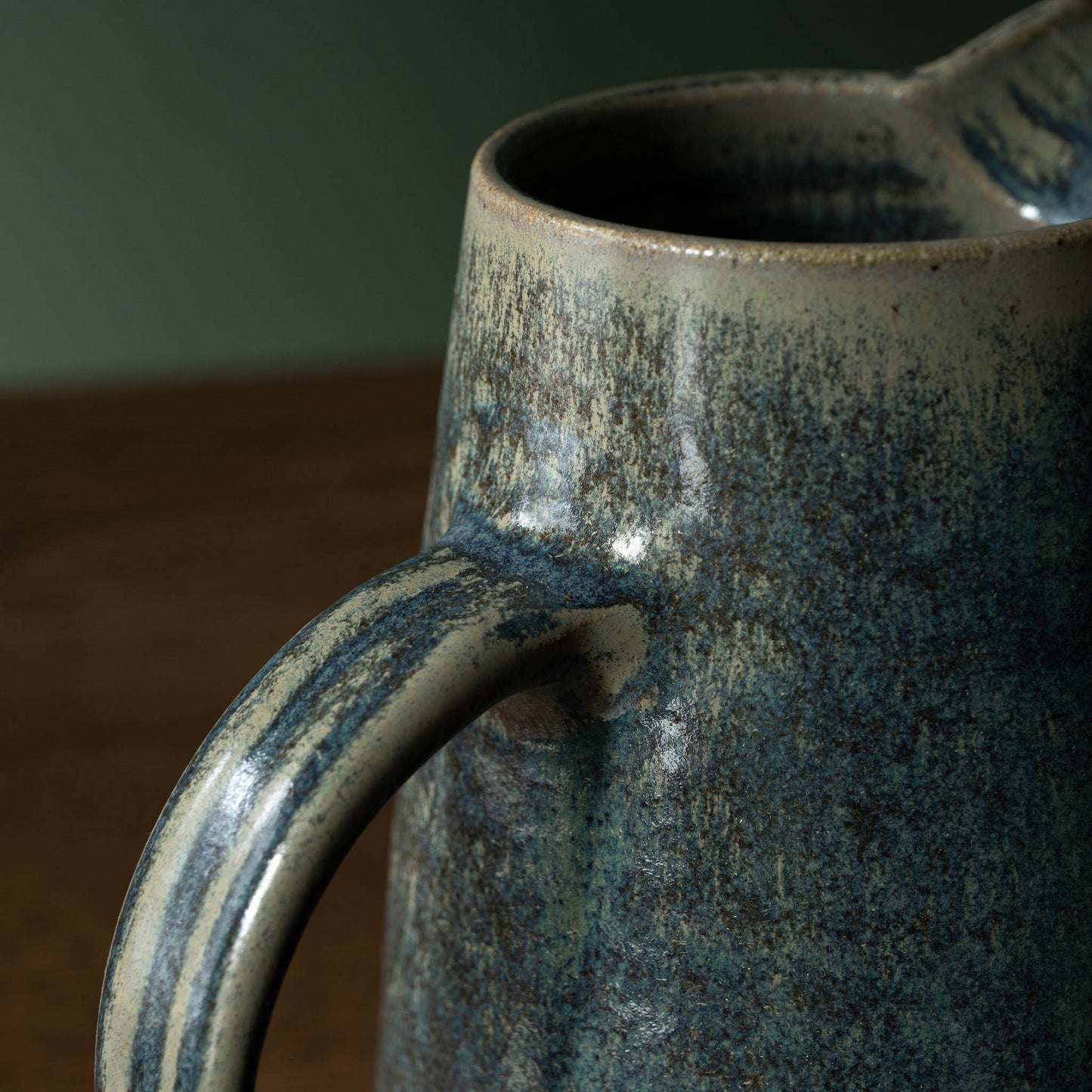 Pottery West Stoneware Jug handle in Nori glaze