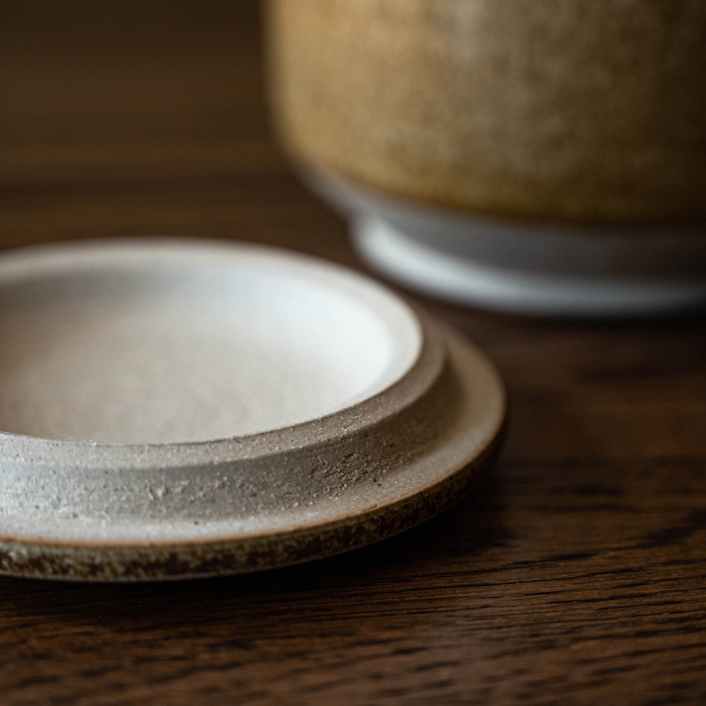 Pottery West Stoneware Lidded Jar Lid Close Up