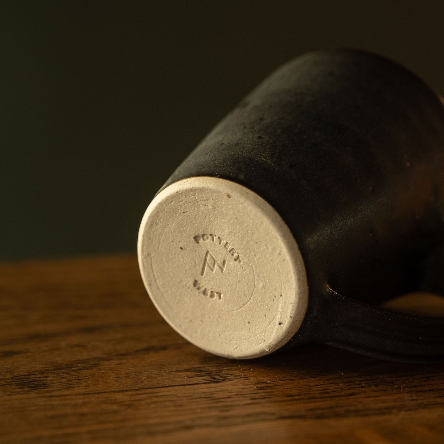 Pottery West charcoal stoneware espresso cup base