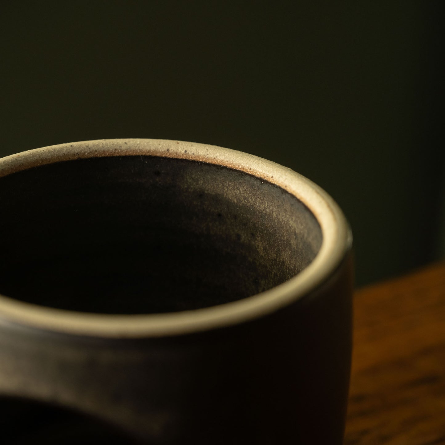Pottery West stoneware oil warmer inside glazing detail.
