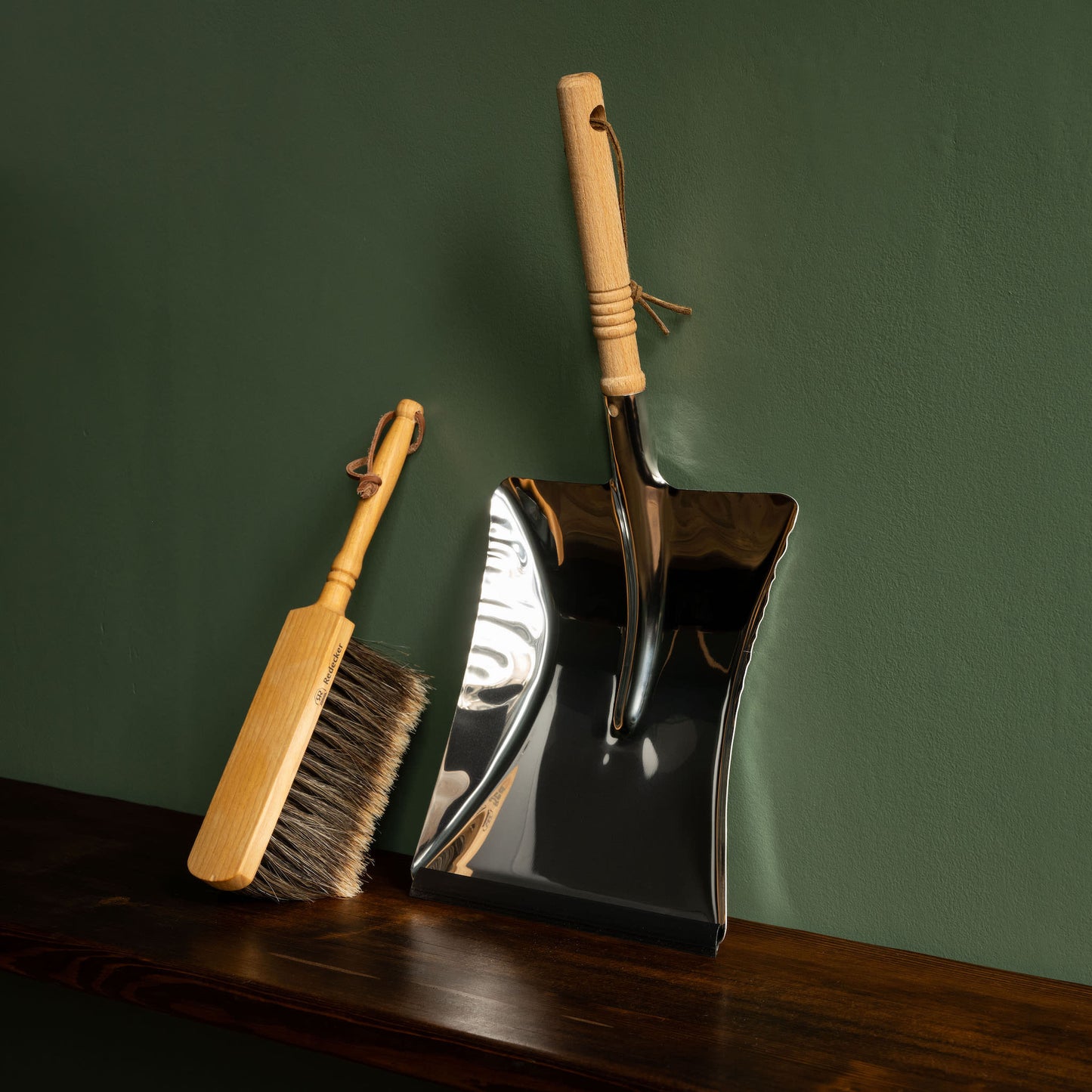 Redecker Stainless Steel Dustpan & Redecker Hand Brush