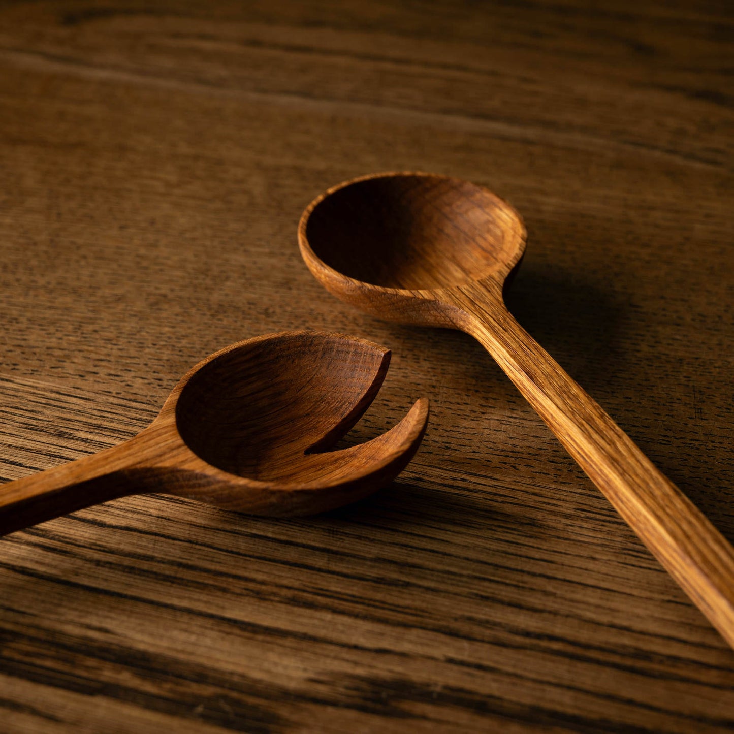 Selwyn House Oak Salad Servers fork & spoon