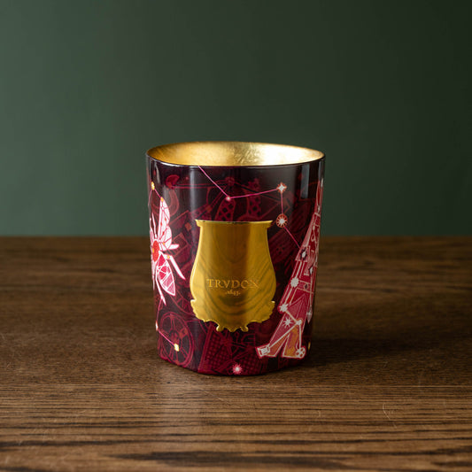 Trudon Enchanted Night Nazareth scented candle with a decorative design on the glass vessel