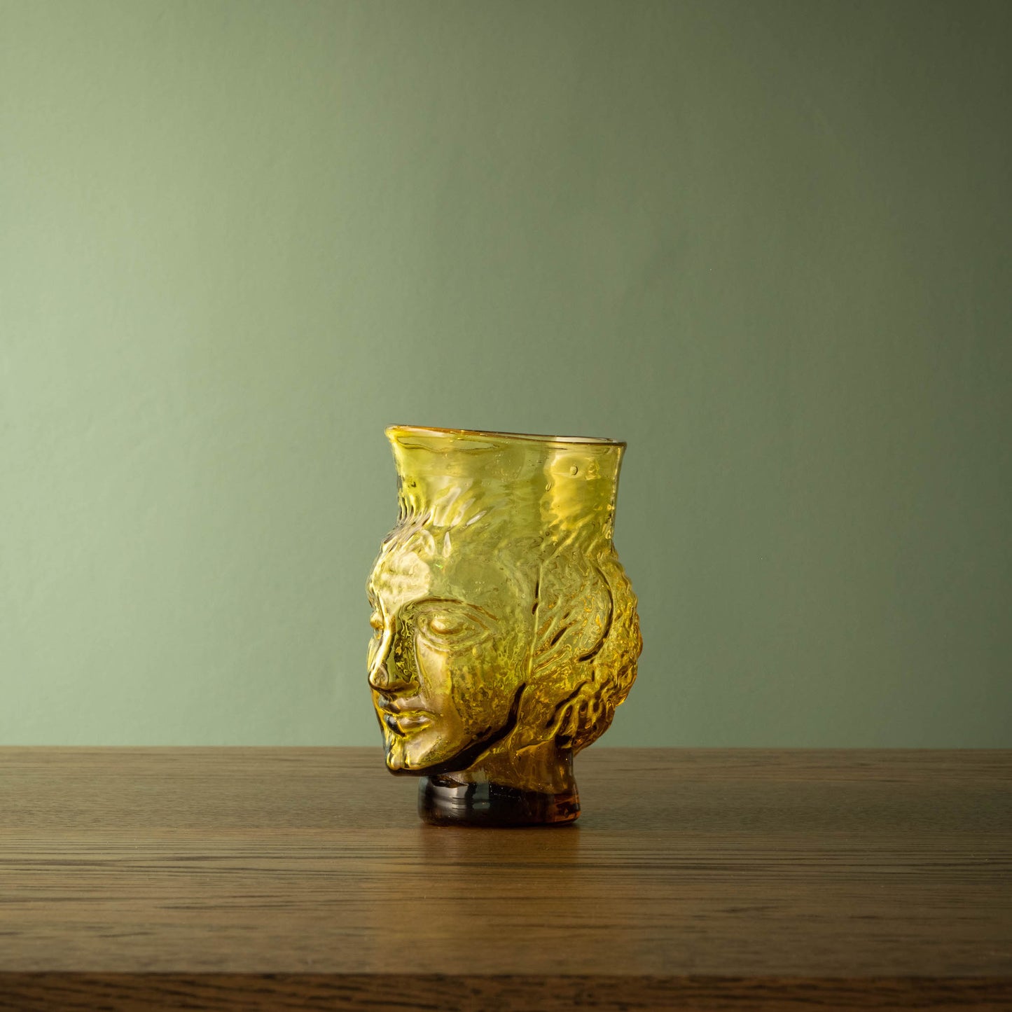 Side View of Yellow La Soufflerie Verre Tete Glass