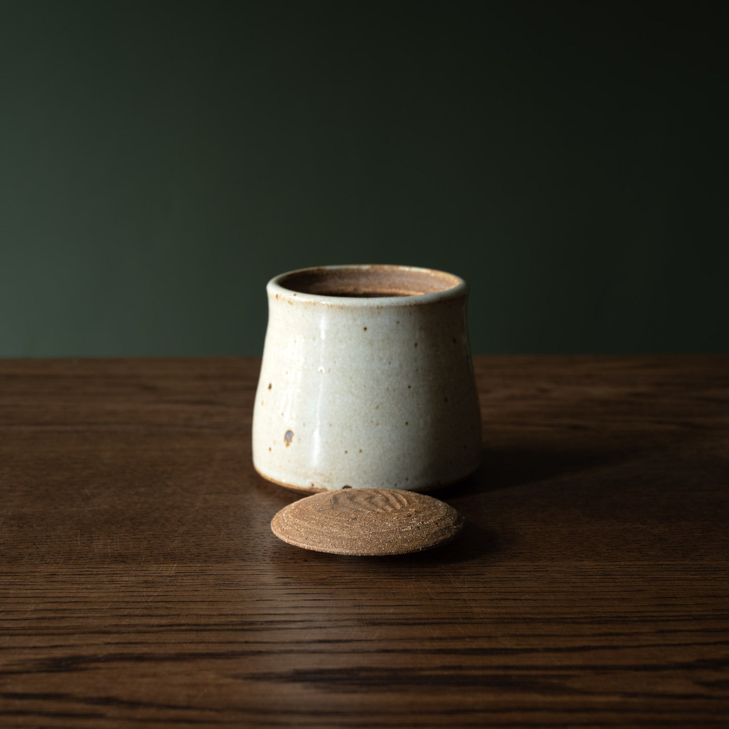 Leach Pottery Honey Pot lid off