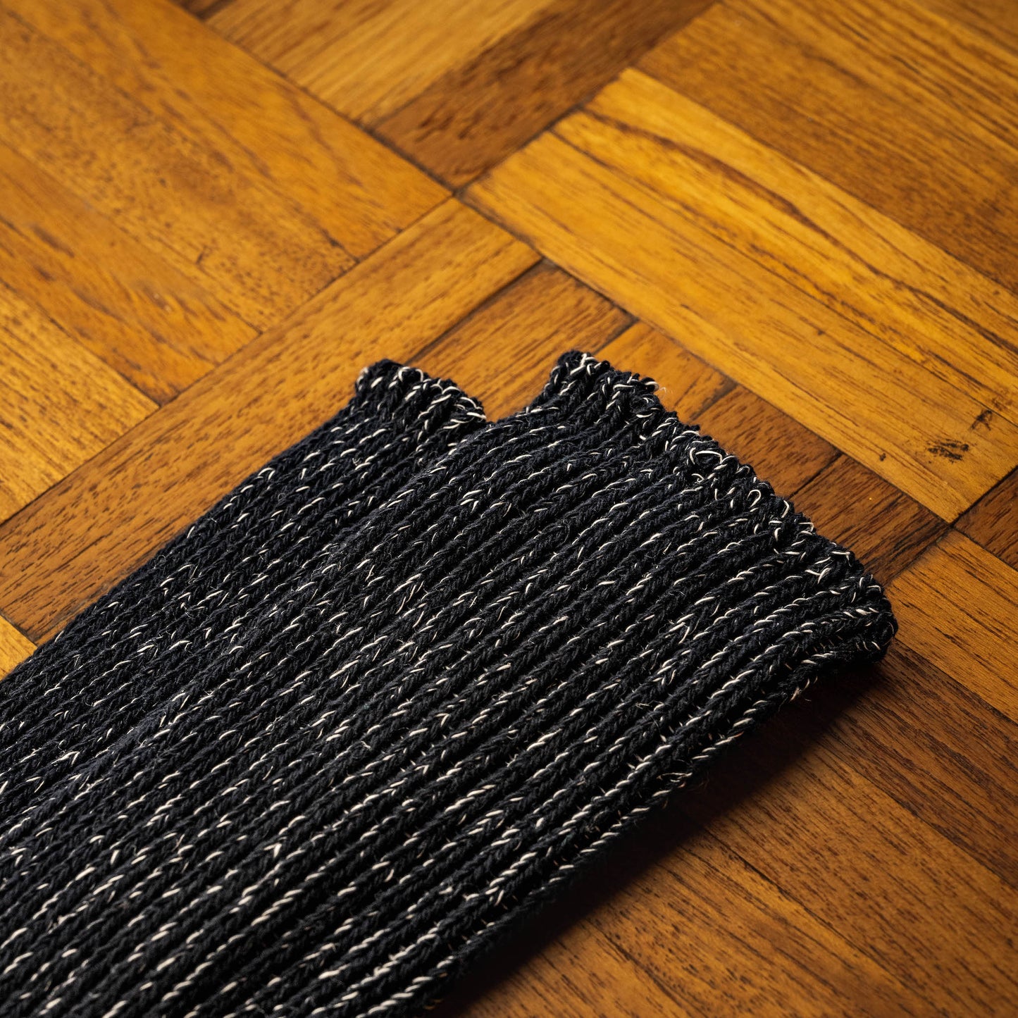 Nishiguchi Kutsushita Midnight Blue Cotton & Hemp Yarn Close Up