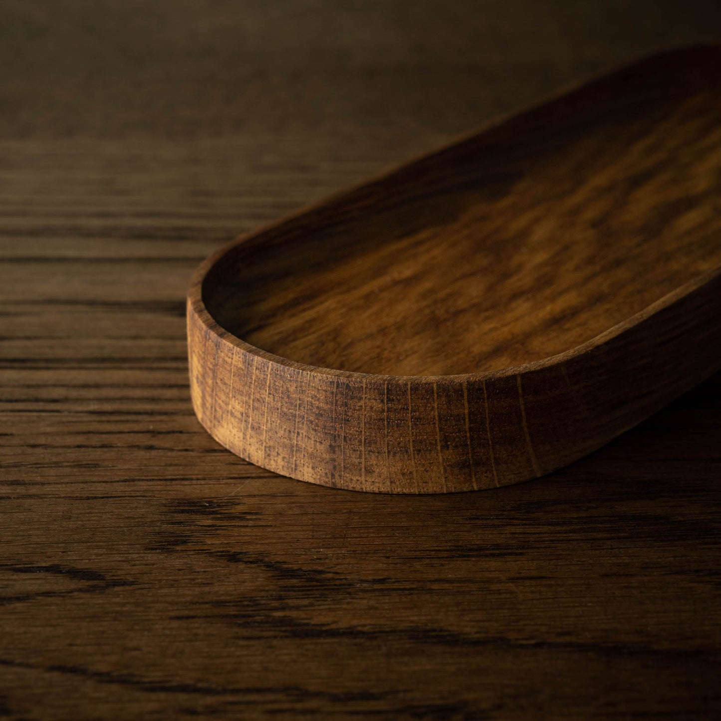 Selwyn House Brown Oak Hand Turned Wooden Pen Tray