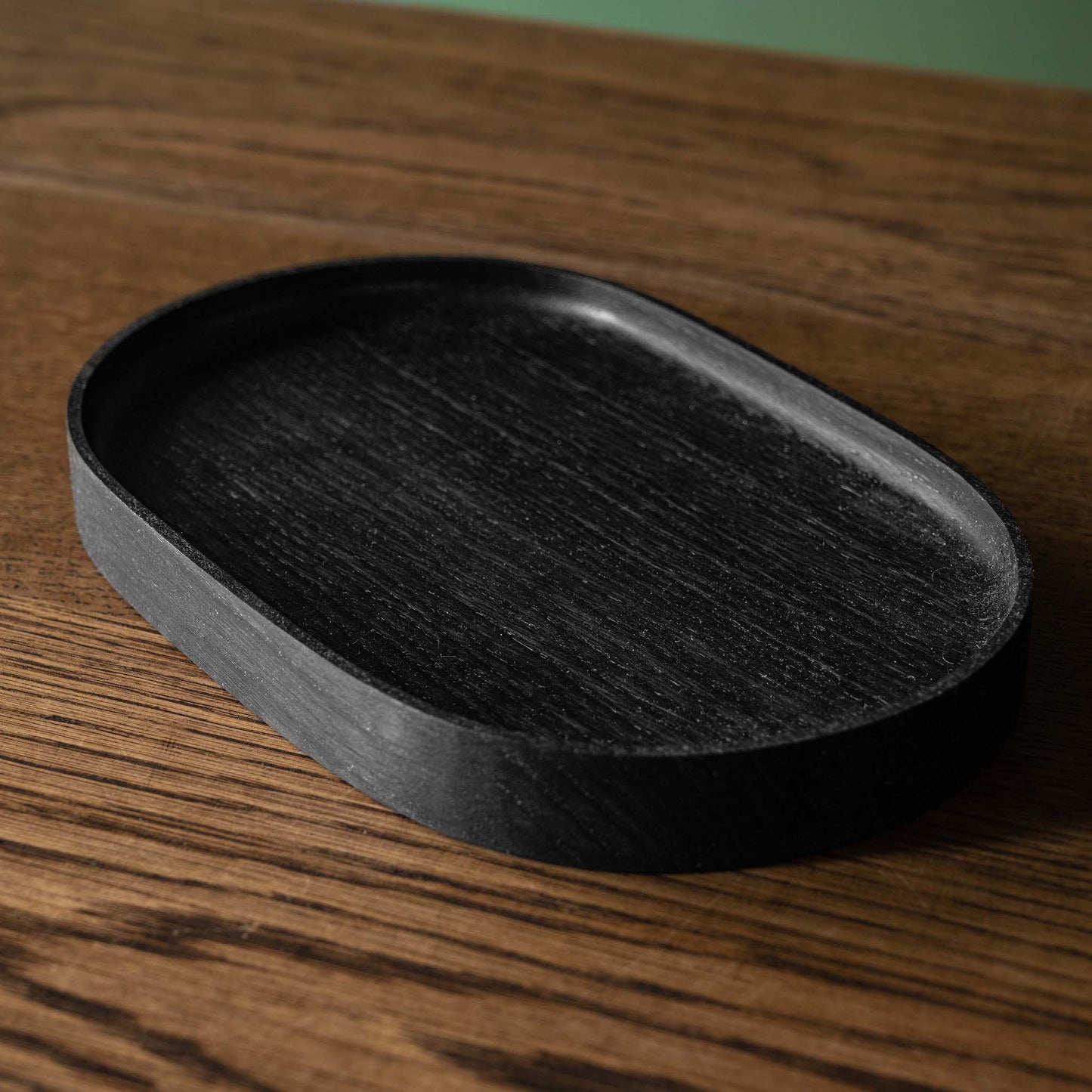 Selwyn House Hand Turned Ebonised Oak Oval Tray