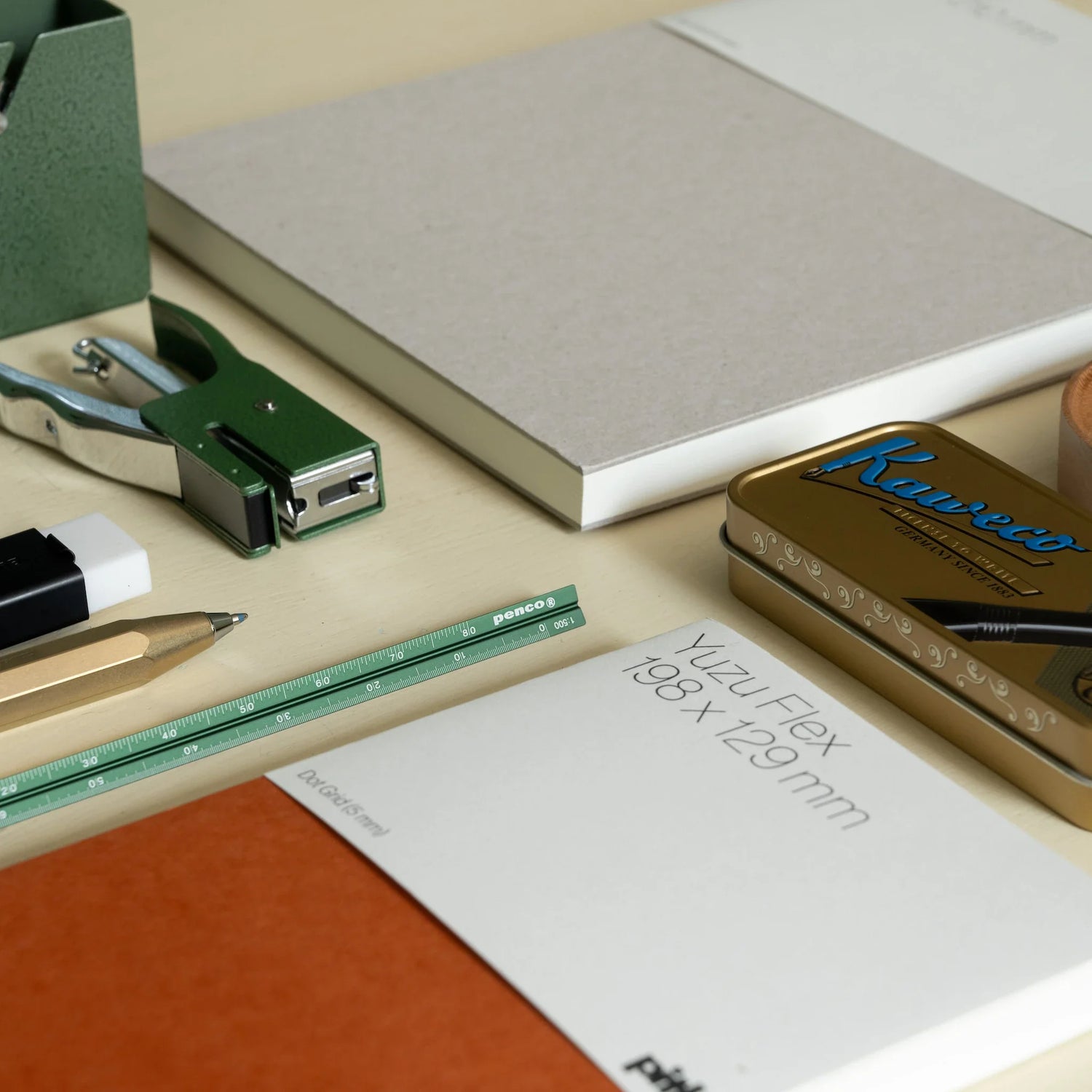 Collection of stationery items from Pith, Kaweco & Penco