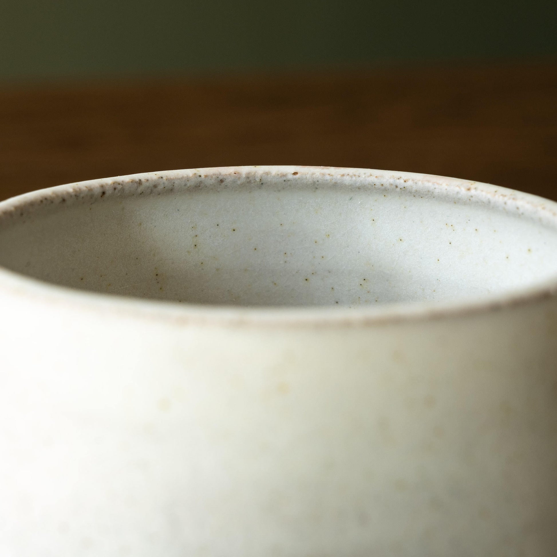 Carrick Almond Stoneware Short Tumbler Glaze Close Up