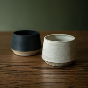 Carrick Short Stoneware Tumblers in Charcoal & Almond