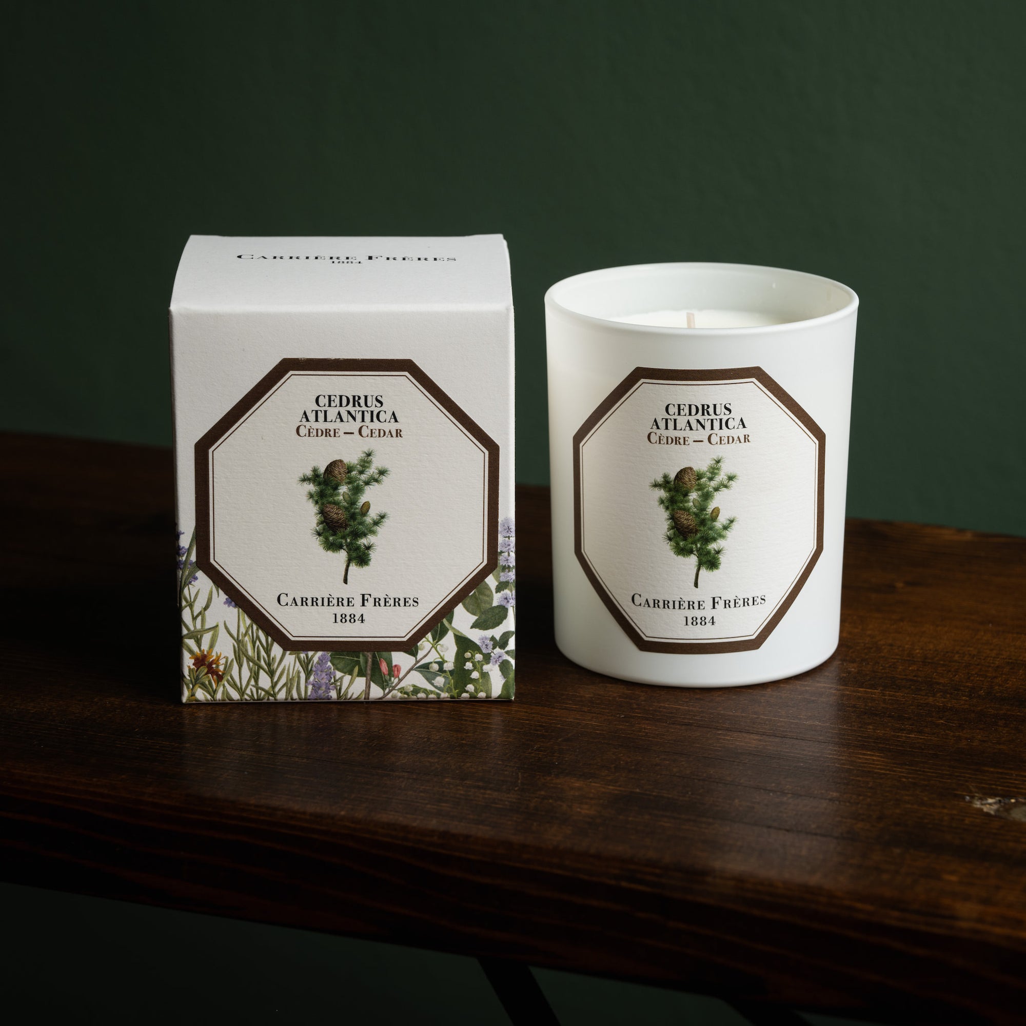 Carriere Freres Cedar scented candle & box