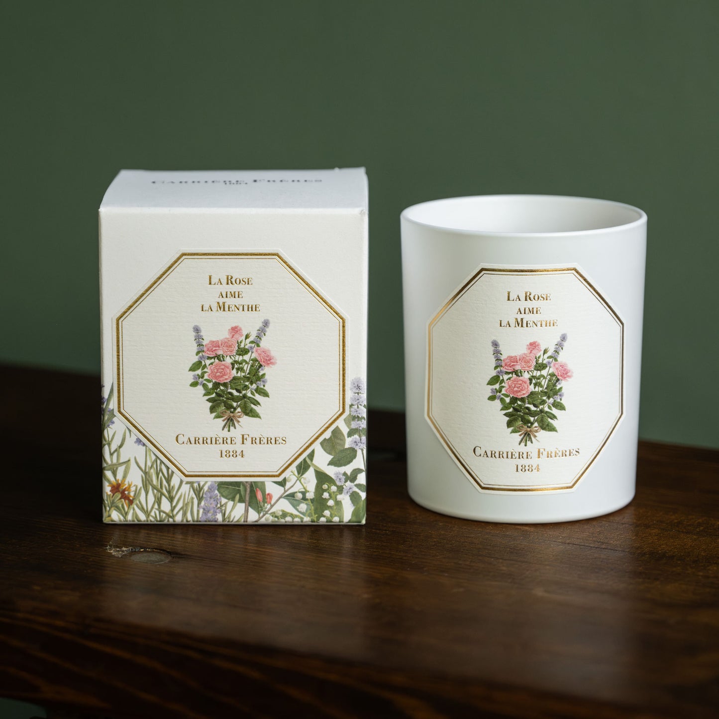 Carriere Freres Rose Menthe Scented Candle & Box