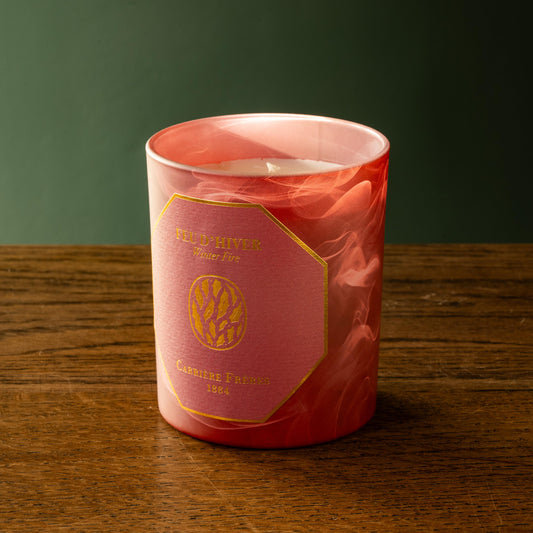 Carrière Frères Winter Fire scented candle.