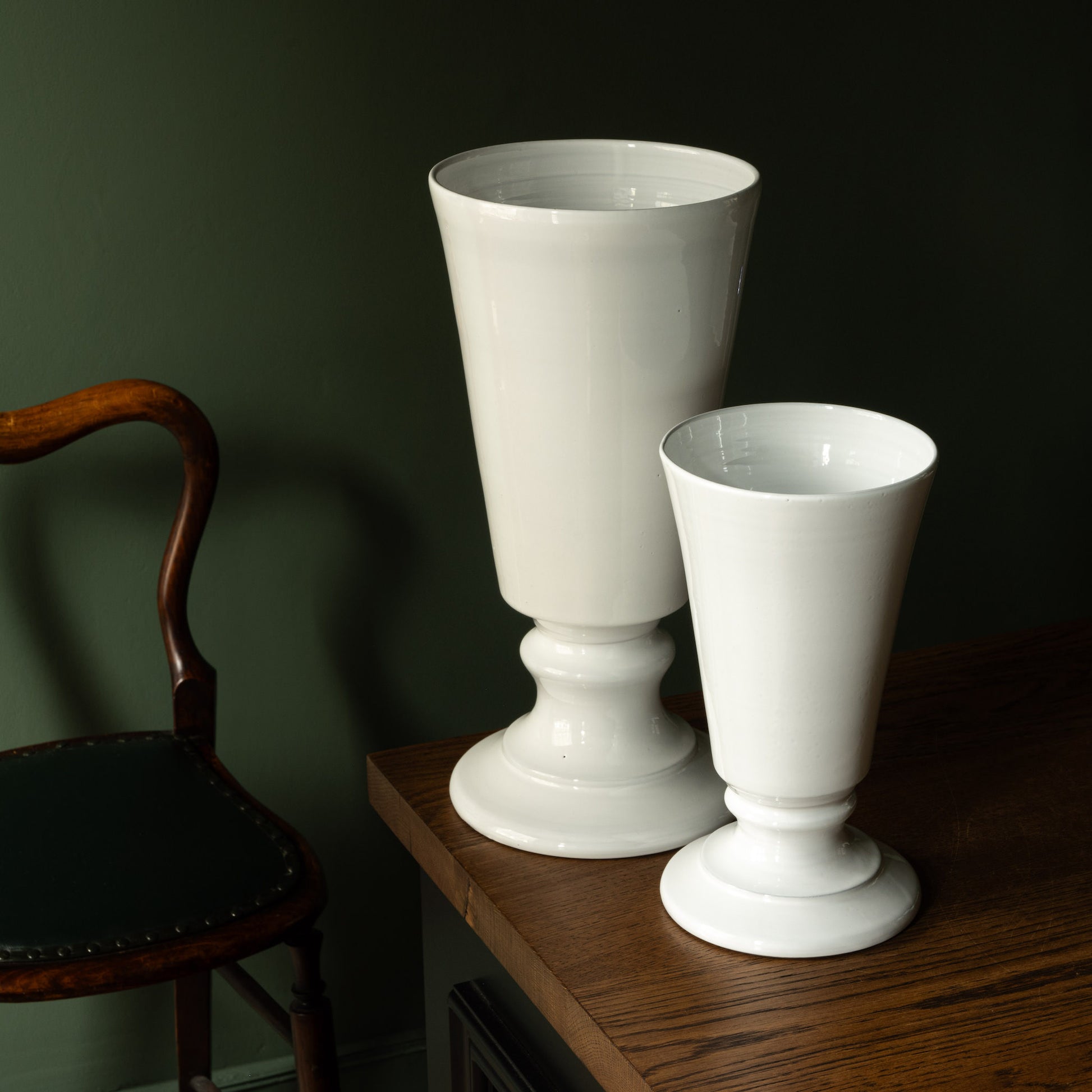 Large & Medium Carron Paris Footed Vases. 