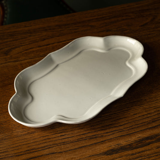 Carron Paris white ceramic oval platter 