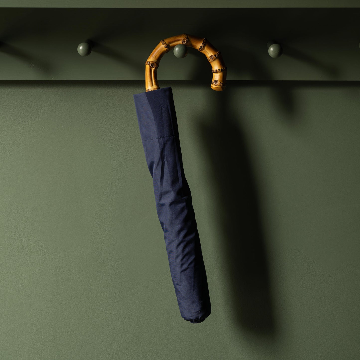 Fox Umbrellas French blue telescopic umbrella with a bamboo handle in french blue cover