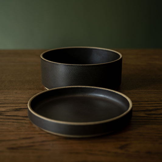 Hasami Porcelain Black Dessert Plate & Cereal Bowl