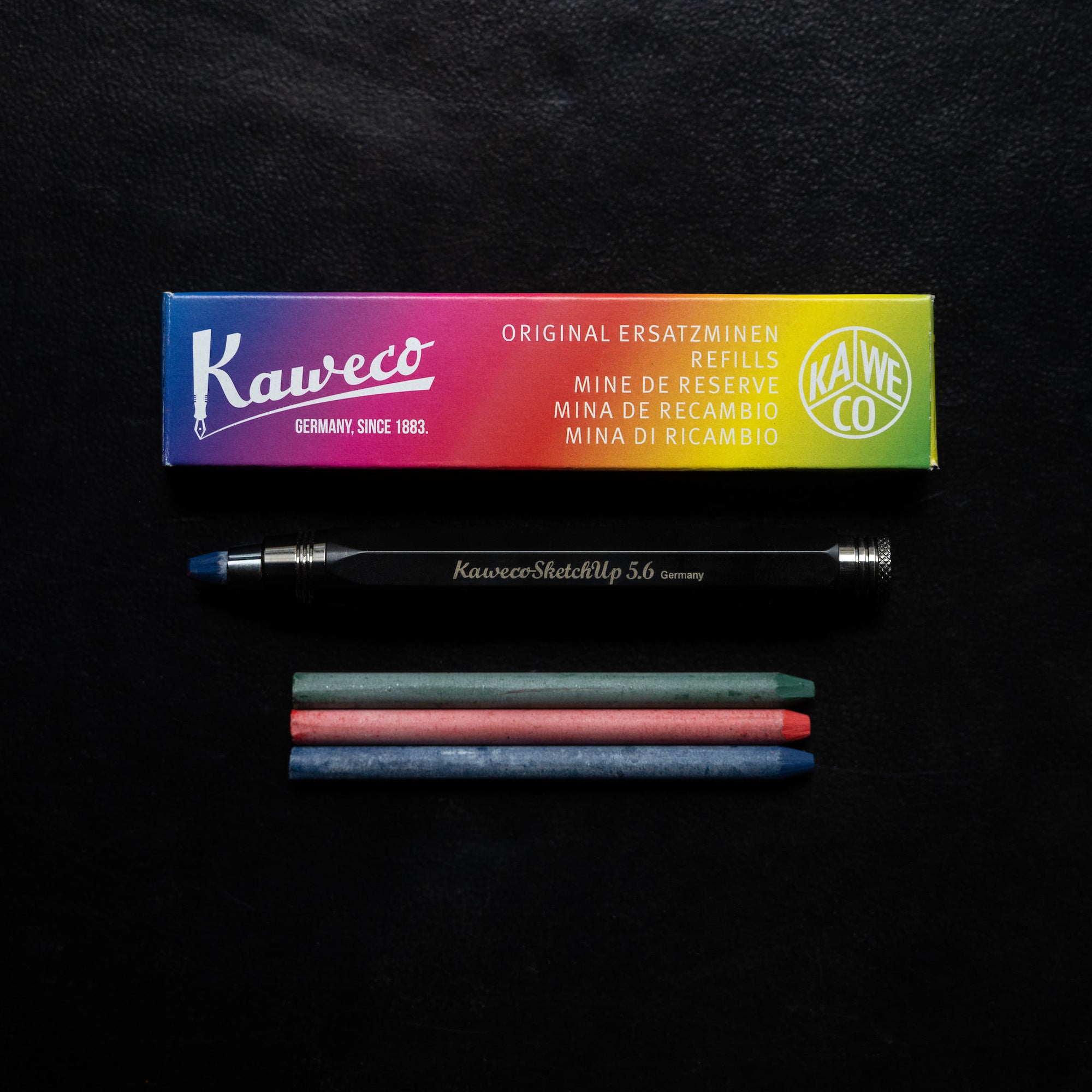 Kaweco 5.6mm lead refills pack of 3 in Red, Blue & Green  and Kaweco Sketch Up pencil