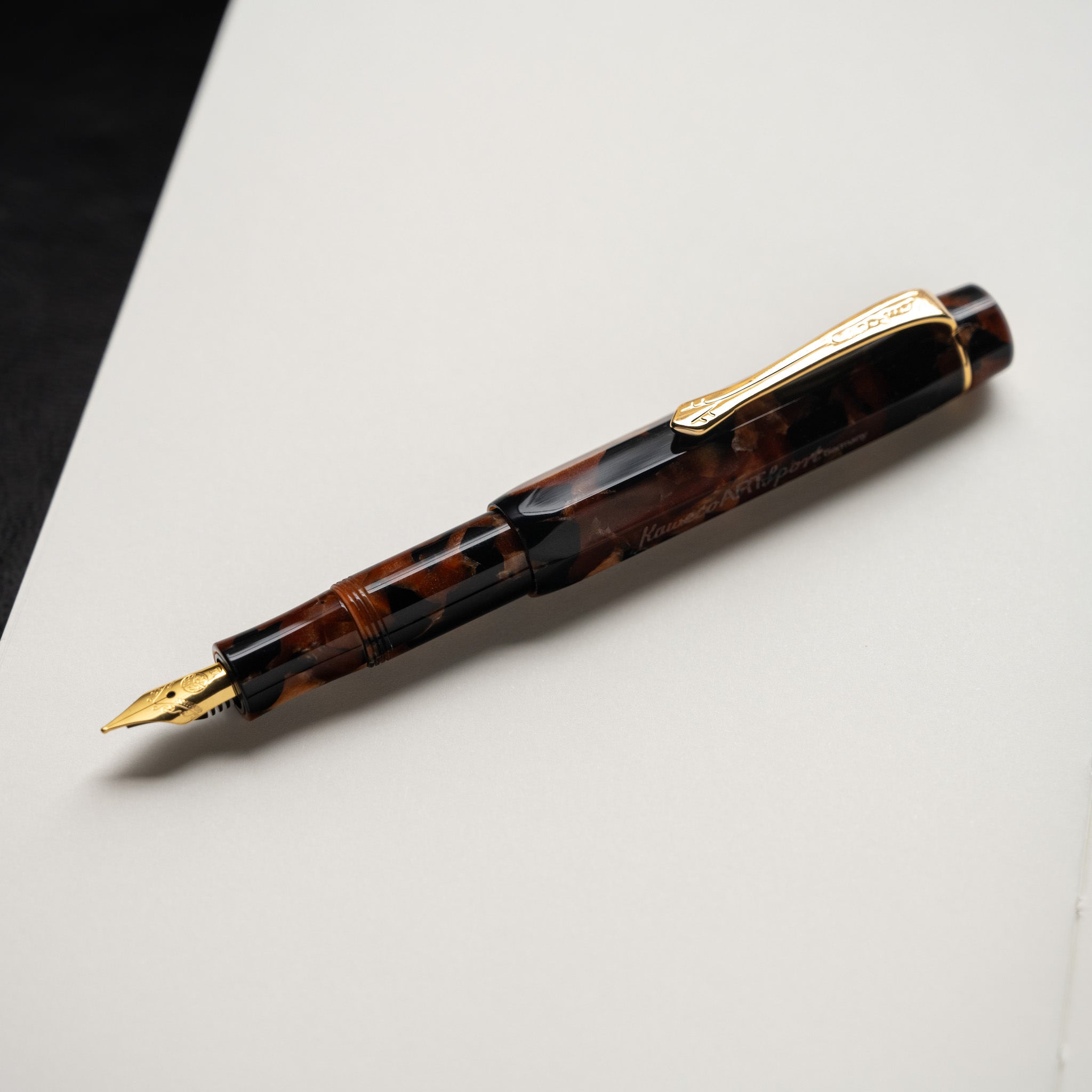 Kaweco Art Sport Hickory Brown Fountain Pen with lid off