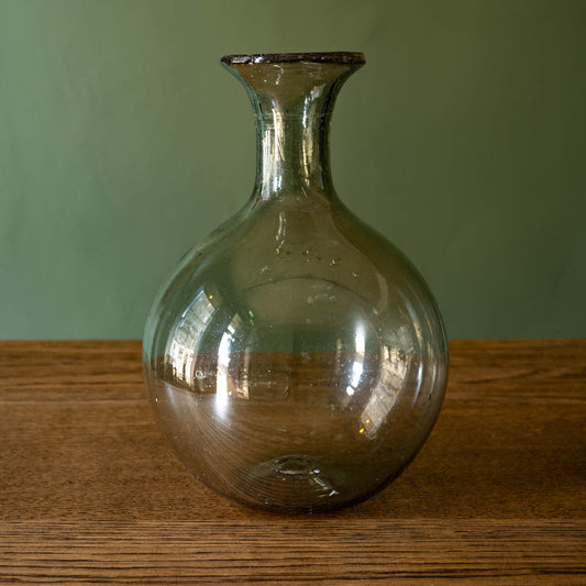 La Soufflerie Bistro Rond. Mouth blown carafe or vase in smoked recycled glass. 
