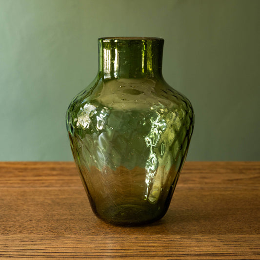 La Soufflerie Dolia Glass Vase in dark green recycled glass. 