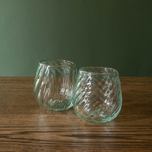 Pair of La Soufflerie Recycled Glass Venezia Round Goblets